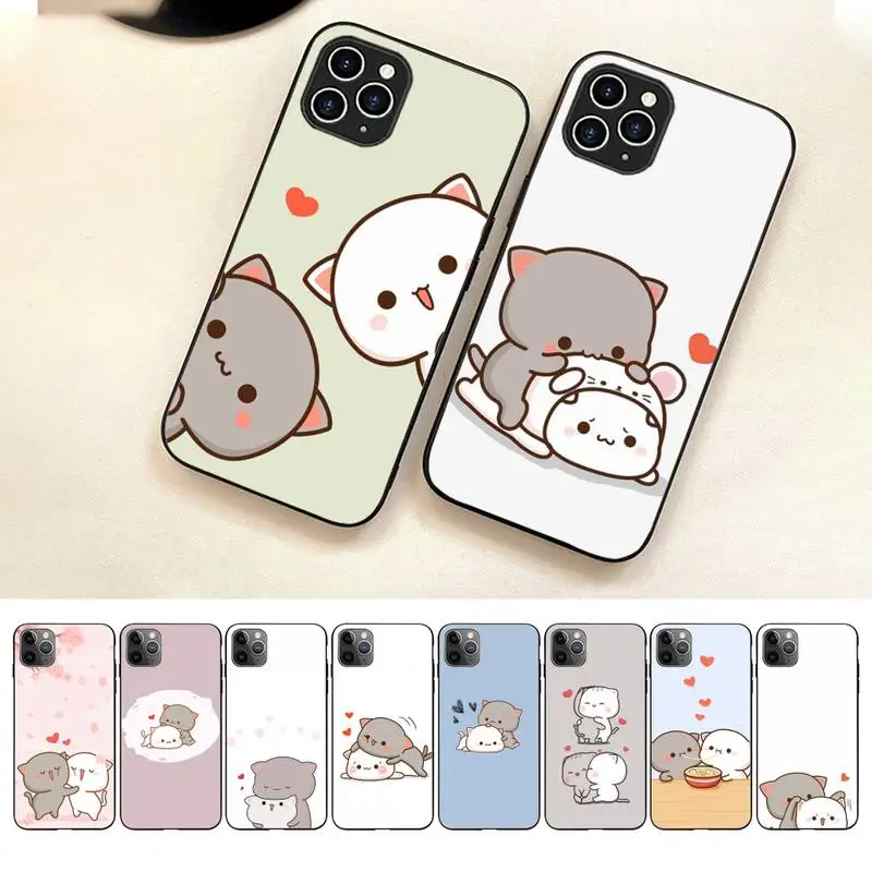 

Peach Mochi Cat Cartoon Phone Case For Iphone 7 8 Plus X Xr Xs 11 12 13 14 Se2020 Mini Pro Max Case