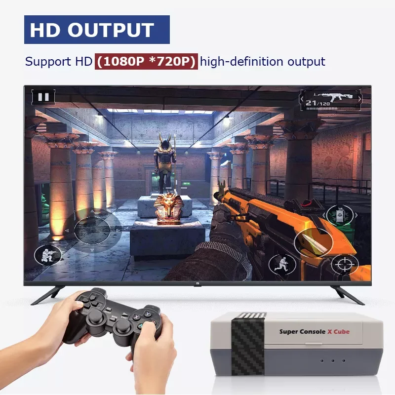 Супер консоль Kinhank X Cube для видеоигр 256 ГБ до 62000 + игр PSP/PS1/N64/DC Ретро ТВ игроков |