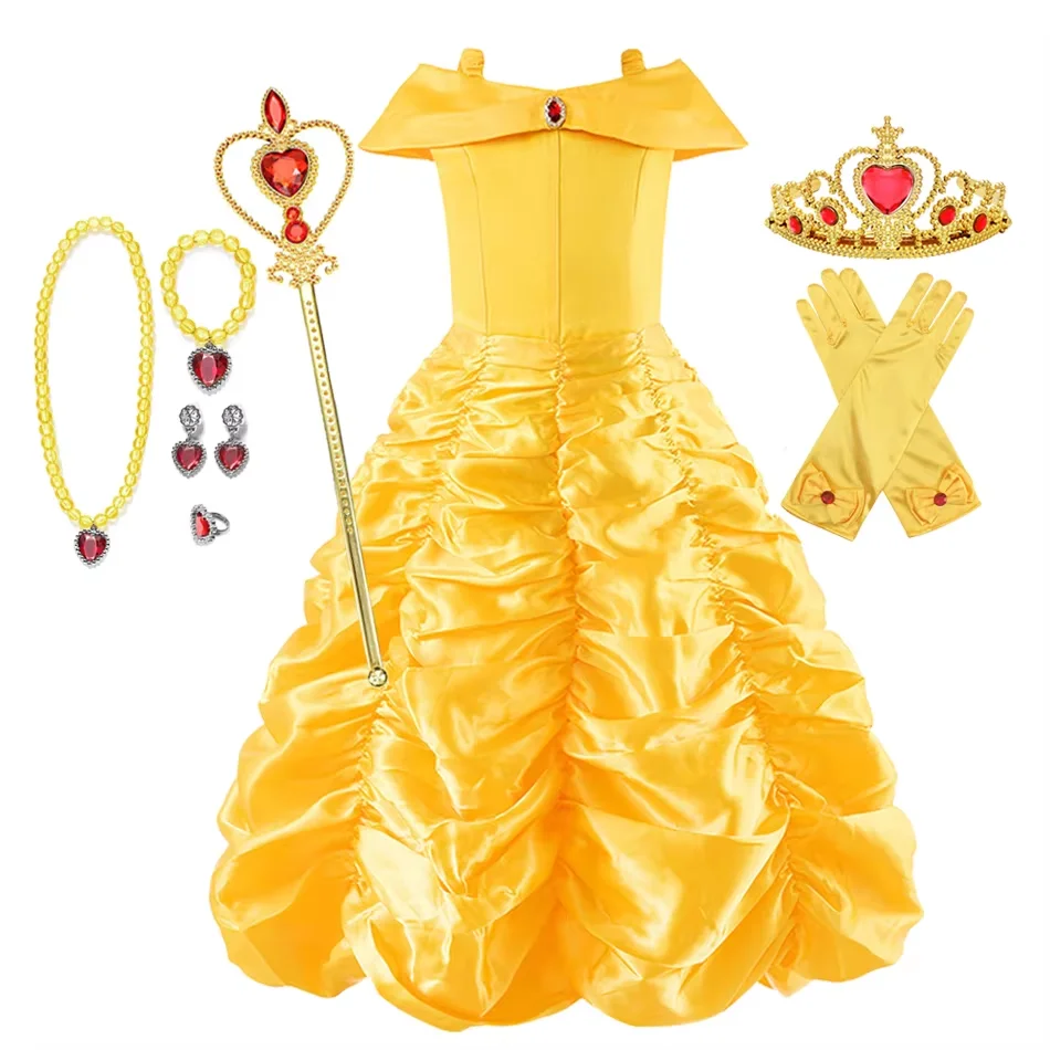 Костюм Принцессы Белль Для Девочек 2024 Бальное Платье Красавицы И Чудевиши До