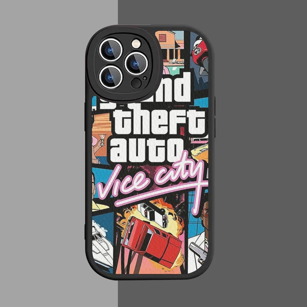 Чехол для телефона G-GTA 6 G-Grand Theft A-Auto из твердой кожи iPhone 16 15 14 13 12 Mini 11 Pro Max Xs X Xr 7 8 Plus