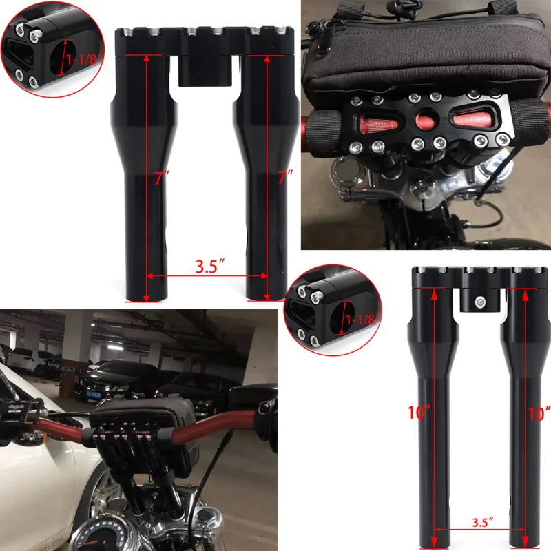 BIKINGBOY 1 1/4 &quot28 мм Зажим На Руль Riser 7&quot 8 &quot10&quot 11 &quotDyna Street Bob FXDB FXDF Super Glide Fatboy FLSTF Softail