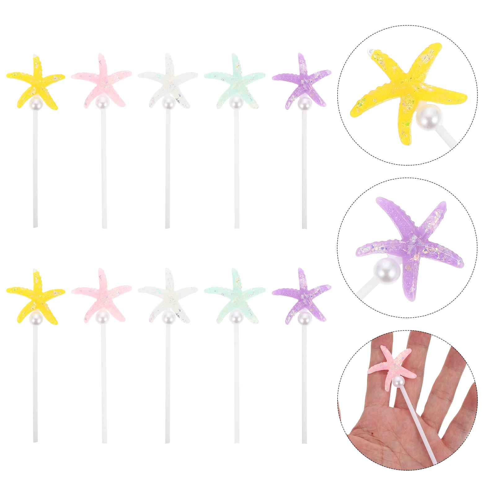 

Cake Cupcake Topper Toppers Birthday Sea Picks Decor Decoration Theme Star Party Appetizer Dessert Insert Nautical Glitter Pick