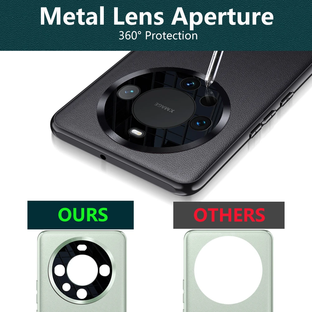 Кожаный чехол для Huawei Mate 60 Pro из натуральной кожи противоударный жесткий защитный