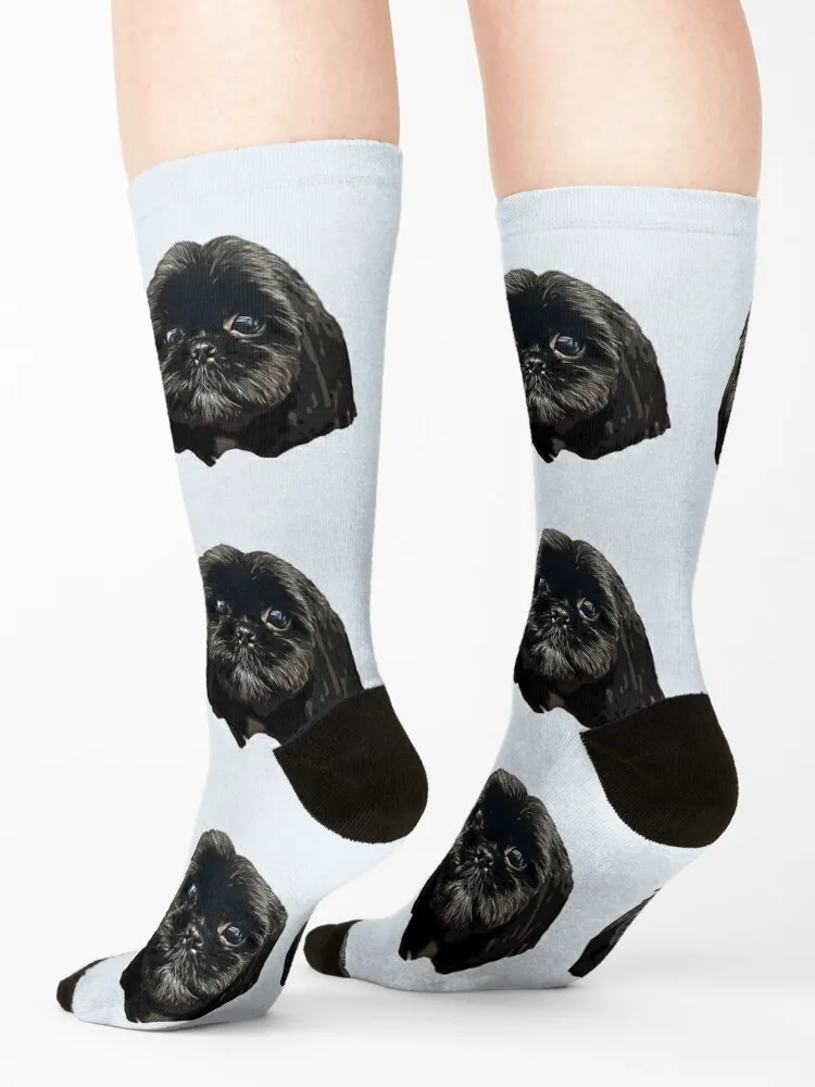 Черные носки для лица щенка ши-тцу