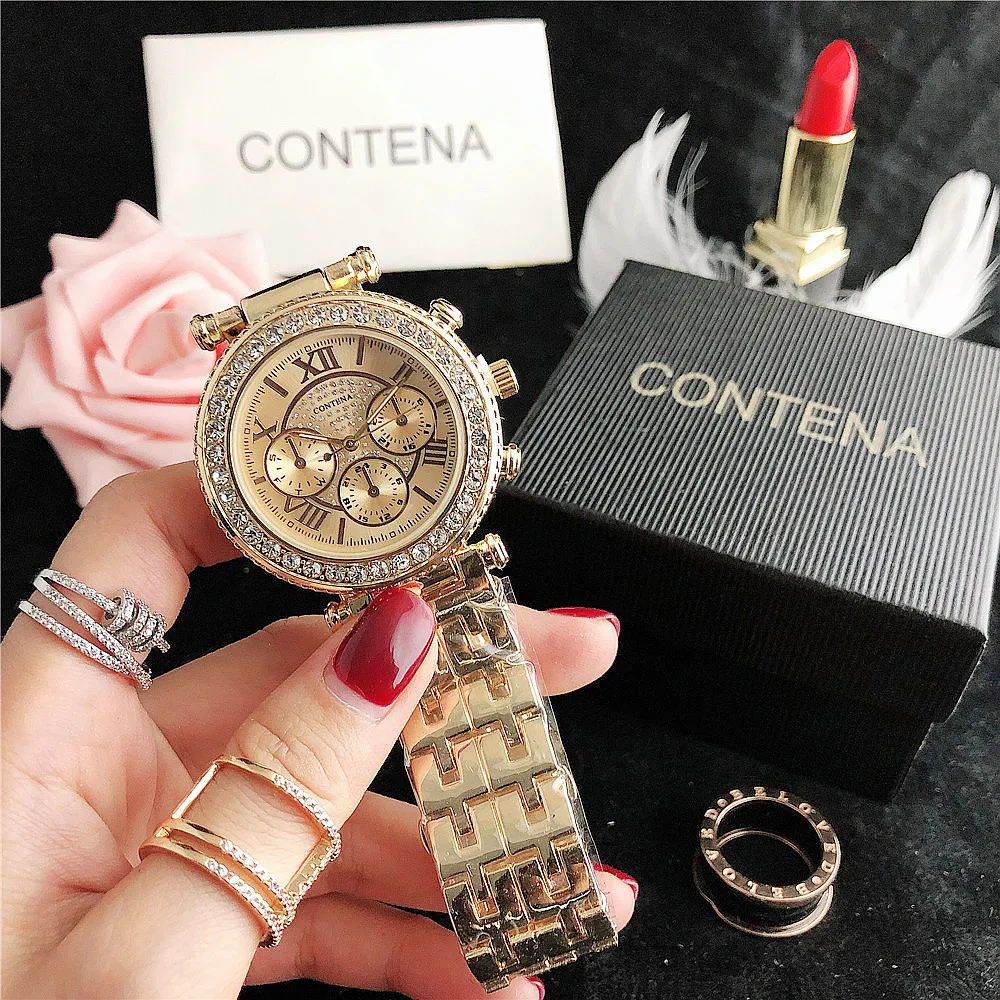 Women's fashion Stainless Steel wrist watch women's watch luxury top brand quartz watch female clock Relogio Feminino  2023