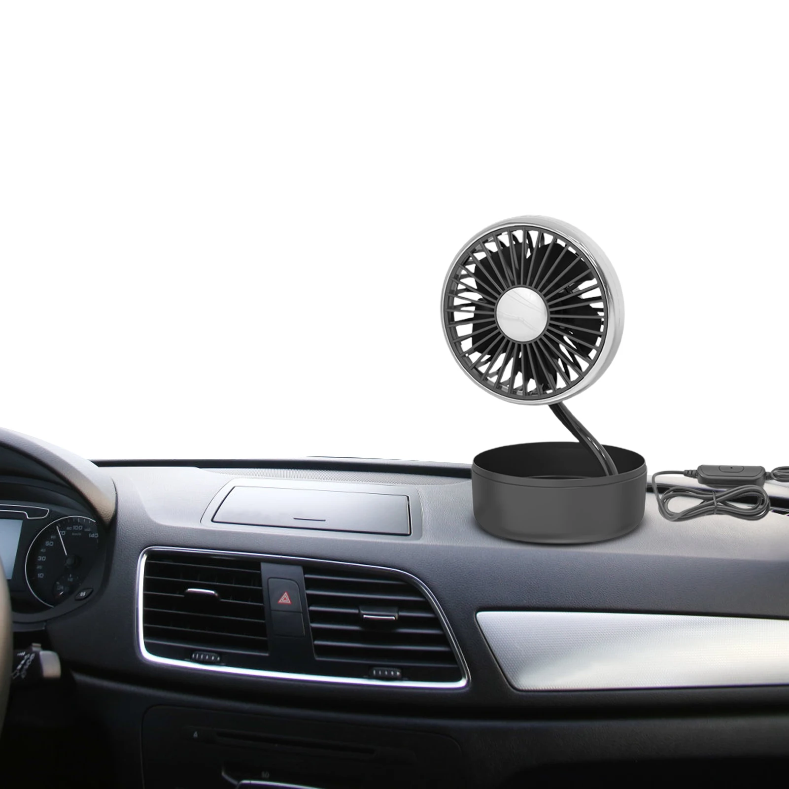 

Rechargeable Portable Fan Electric Car Cooling Fan Portable Cooling Fan With 3 Speed USB Powered Stroller Fan 360 Rotatable