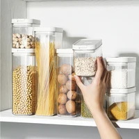 0 5 0 81 31 8l 1set clear plastic food storage container sealed jar with lids lock nuts oat spice tank grain storage box