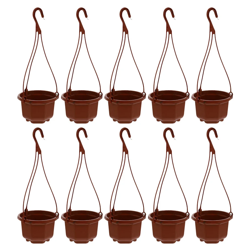 

10 Sets Fence Planters Plastic Flower Pot Balcony Planters