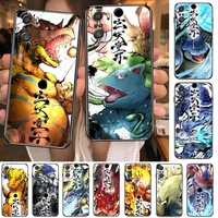 digimon pokemon anime for xiaomi redmi note 10s 10 9t 9s 9 8t 8 7s 7 6 5a 5 pro max soft black phone case