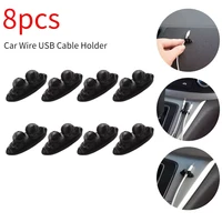 8pcs car wire usb cable holder tie clip fixer headphone cable organizer multifuction black car charging line clamp cable clips