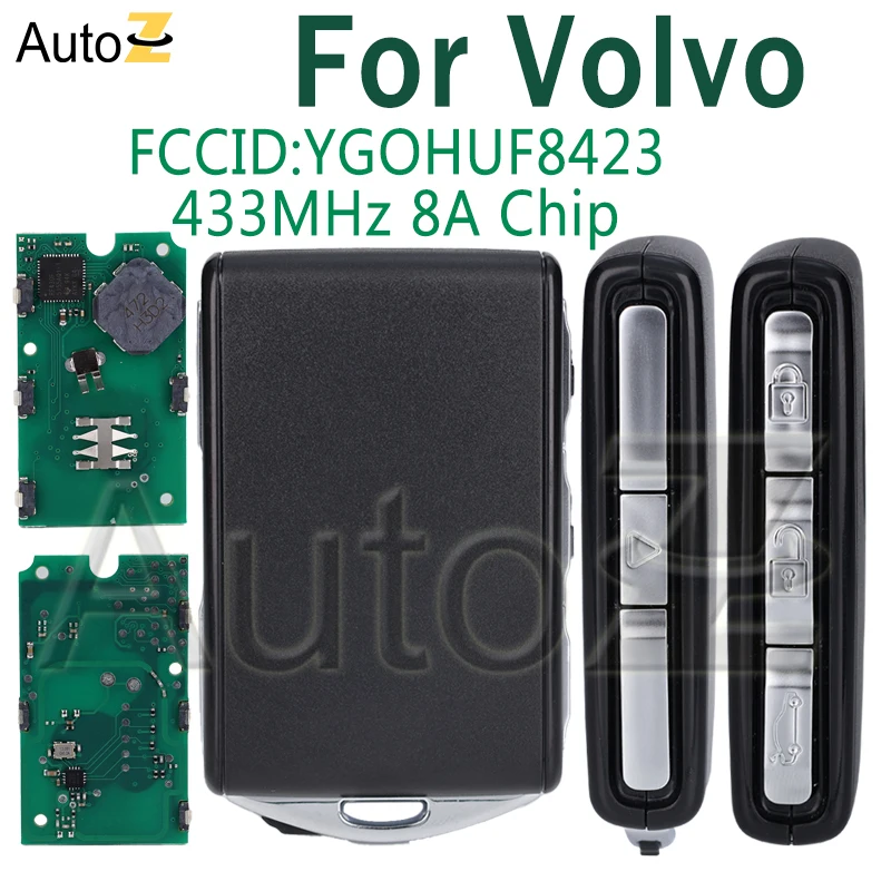 Для Volvo S40 S60 S90 XC40 XC60 XC90 433 МГц Автомобильный смарт-ключ дистанционного управления
