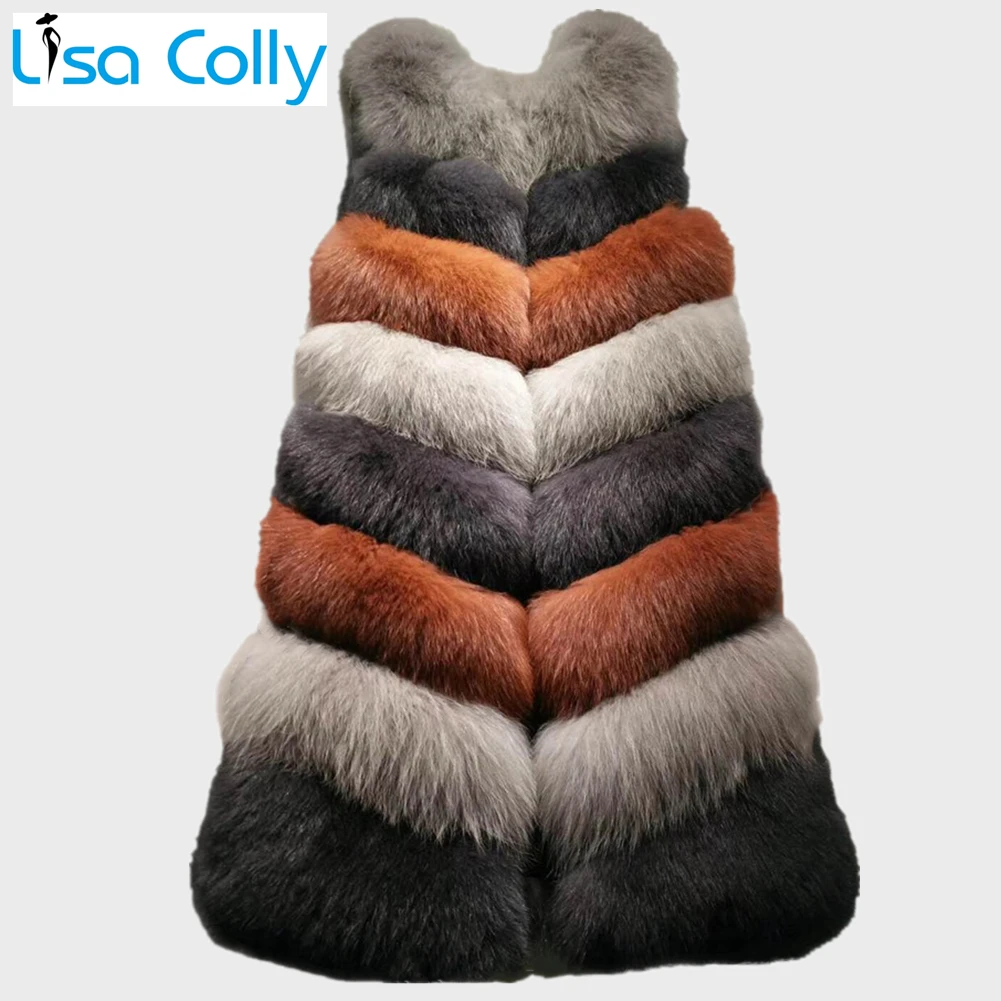 Womens Sleeveless Faux Fur Vest Thick Warm Fake Fox Fur Coat Waistcoat Warm Furs Vest Jacket Coat Outwear