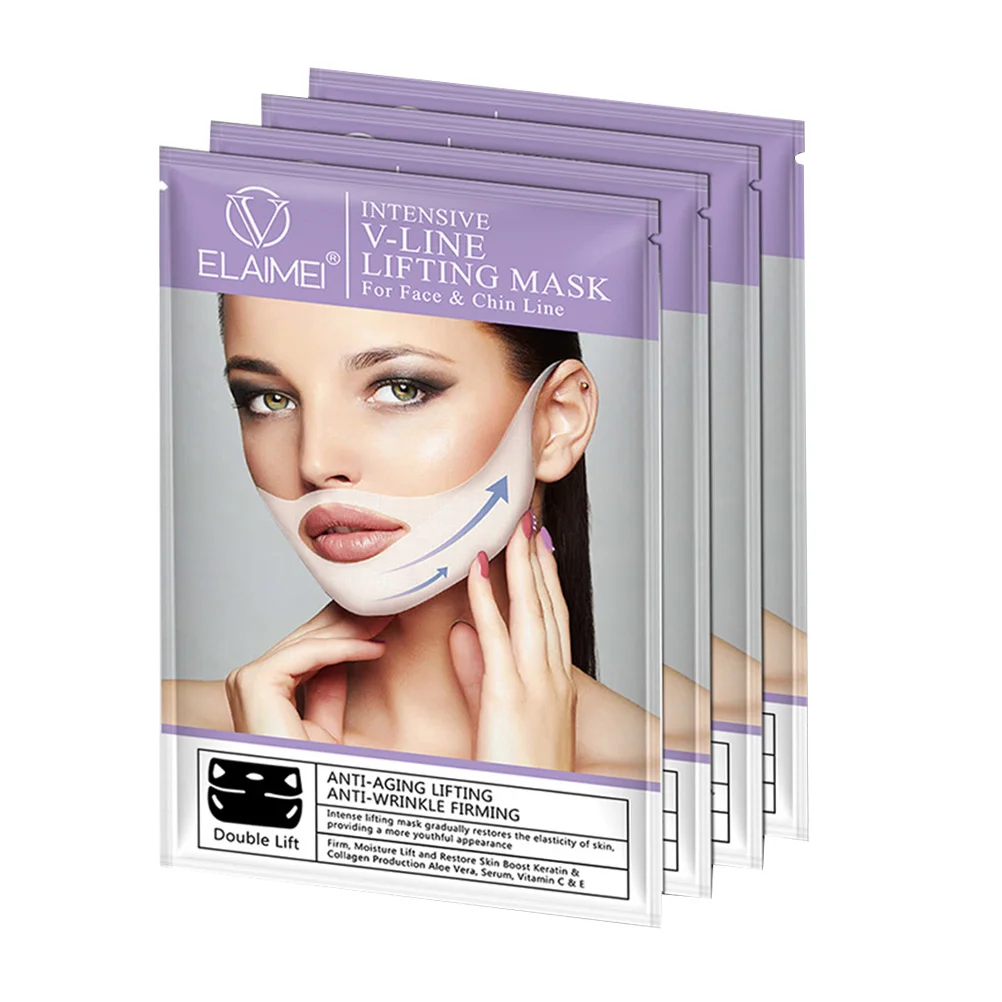 

4pcs Face Double Chin Strap V Line Face Double Chin Reducer Neck Cheek Lift Up V Zone Tape Neck Lift Tape