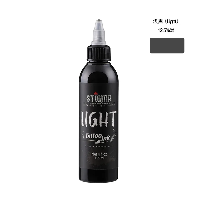 

12.5% Light Black High Quality Stigma Official Tattoo Ink Pigment For Cartridge Needle Professional DIY Practice Body Art 120ml