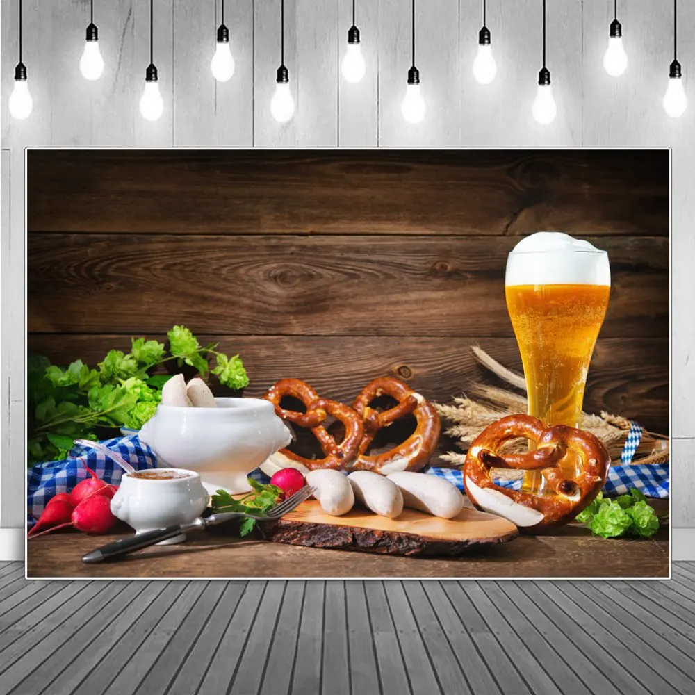 

Beer Dinner Photography Backgrounds Ancient Wooden Wine Bucket Flowers Begal Celebration Party Backdrops Photographic Portrait