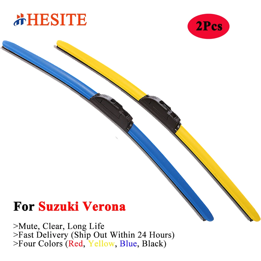 

HESITE Colorful Wiper Blades For Suzuki Verona LX 2004 2005 2006 Parts Accessories Red Blue Black Hybrid Car Front Window Wipers