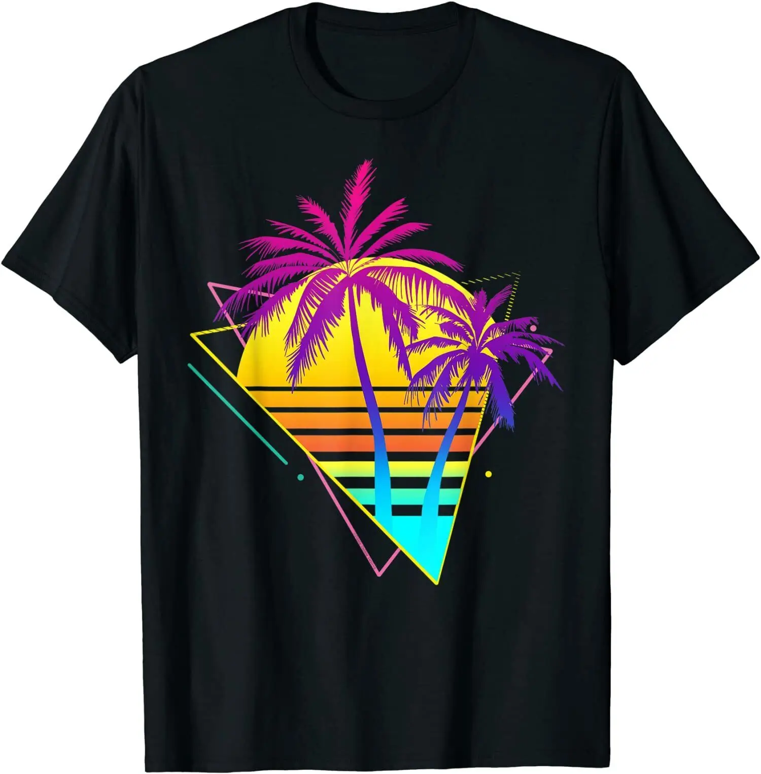 

Красивая винтажная хлопковая футболка Ретро 80-х 90-х годов с изображением заката пальмы