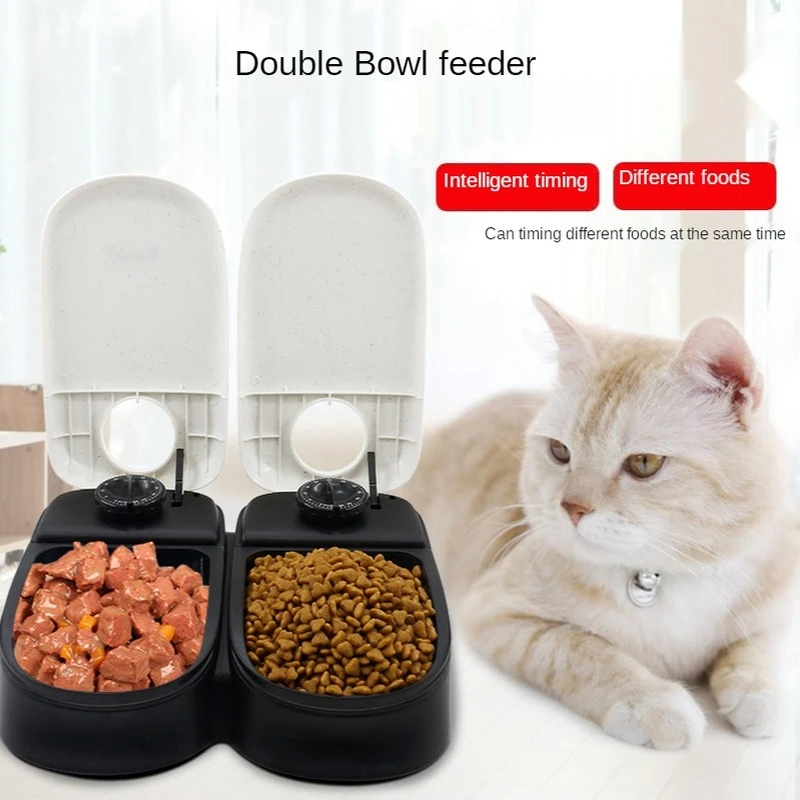 

2019 Bowl Dog Dog Dry Feeder Bowl Cat Food Timing For Pet Cat Dispenser Pet Dish Easy/convenient Dog Feeder Automatic