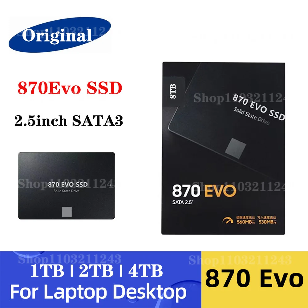 

New Original 1TB 2.5 Inch SSD 2TB 870 EVO 500GB Internal Solid State Disk 8TB HDD Hard Drive SATA For Laptop Desktop PC