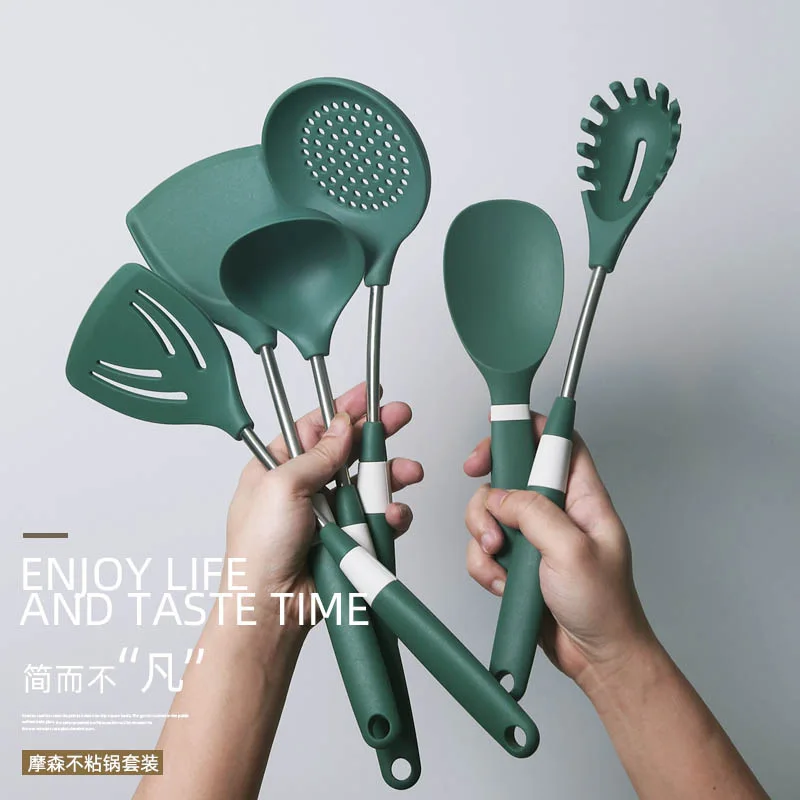 

Silicone spatula kitchen non-stick cookware set cooking spoon soup colander cooking spatula household spatula set