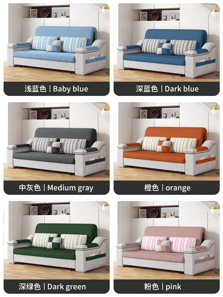 

Modern Living Room Simple Small Apartment Sofa Bed Balcony Multi-Functional Single Double Sofa Bed Foldable Retractable Dual-Use