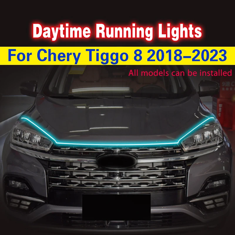 

1pcs DRL Car Daytime Running Light LED Flexible Strip For Chery Tiggo 8 2018-2023 Universal Waterproof 12v Decorative Lamp
