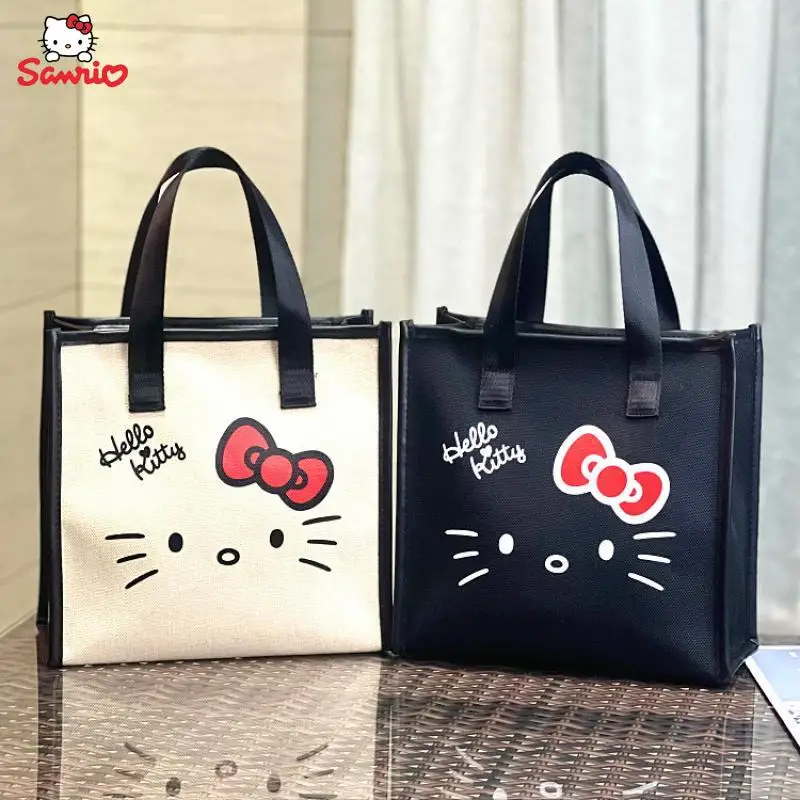 Hello Kitty Thick Handheld Cosmetic Bag Sanrio Lunch Box Bag Large Capacity Mommy Bag Student Dormitory Cosmetics Storage Bag