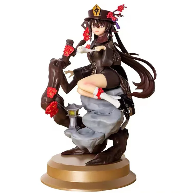 

Anime Figures 25cm Genshin Impact Hutao With A Plum Blossom Decoration Cute Girl Small and Lovely Model PVC