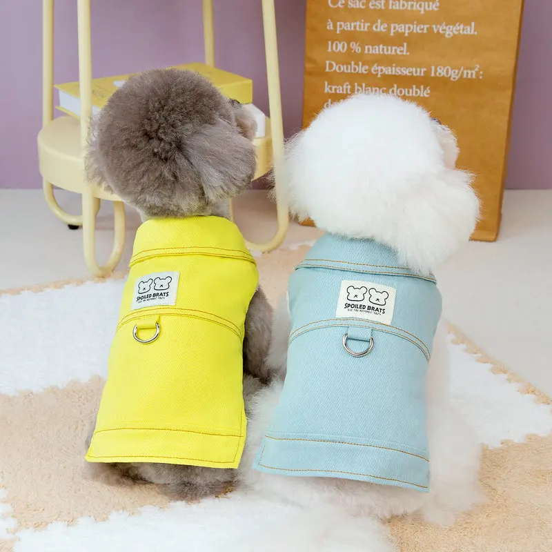 Утолщенная джинсовая куртка с флисовой подкладкой для домашних питомцев