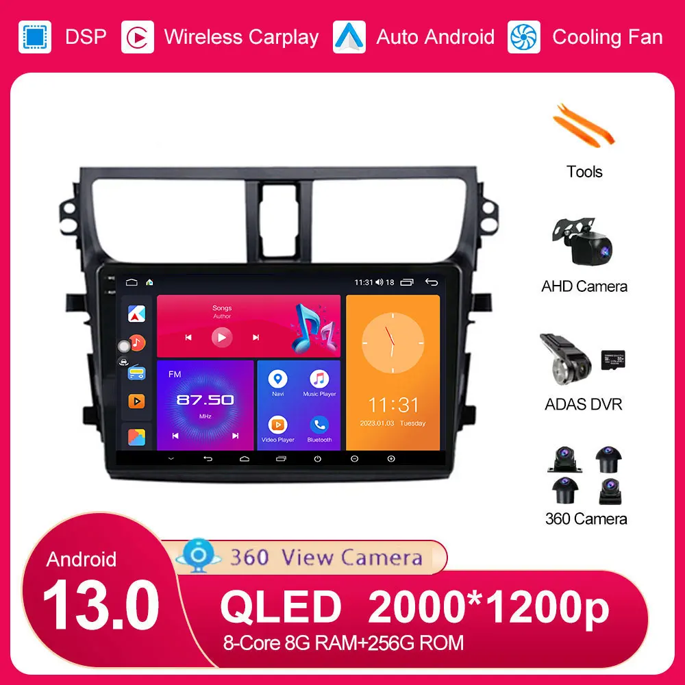 

Android 13 QLED экран для Suzuki Celerio 2015-2018 автомобильный видеоплеер хост-блок BT 4G 2 Din без DVD GPS