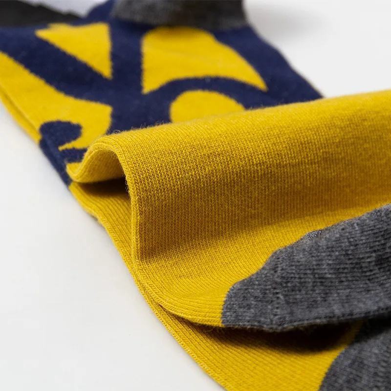 New design pure cotton socks men's business socks spring and autumn breathable high-quality happy color men's gift socks