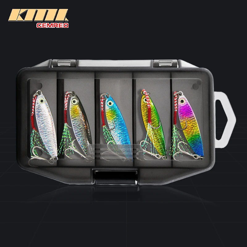

CEMREO 5pcs/box Metal Jig Fishing Lure 30g Fishing Bait With Free Lure Box Fishing Accessories