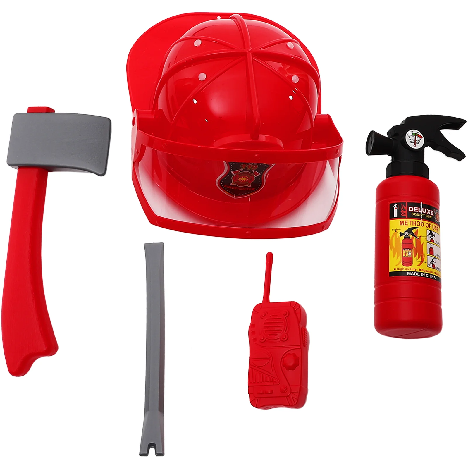 

Toddler Toys Fire Accessories Pretend Play Kids Gift Firemen Tool Kit Set Fireman Costume Cosplay Firefighter Child
