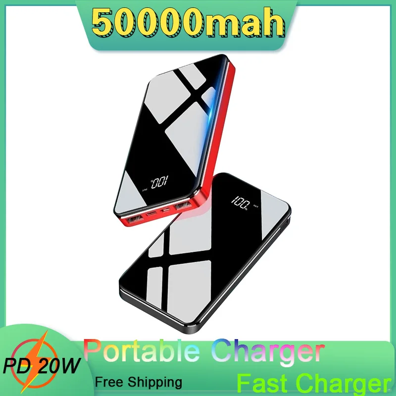 

Power Bank 50000mAh Portable Charging PD 20W External Battery Digital Display Charger Powerbank For IPhone Xiaomi PoverBank