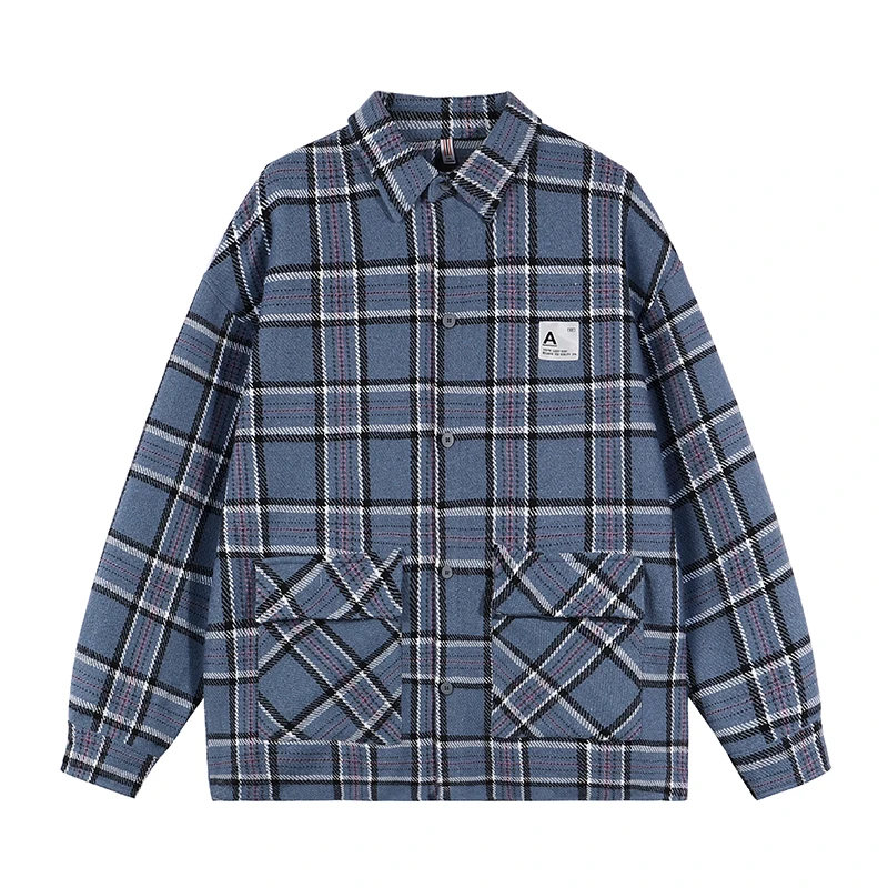 

Brand For 2023 Spring Autumn Long Sleeves New Flannel Korea Style Oversize 6XL 7XL Shirt For Men's Plaid Harajuku Clothing