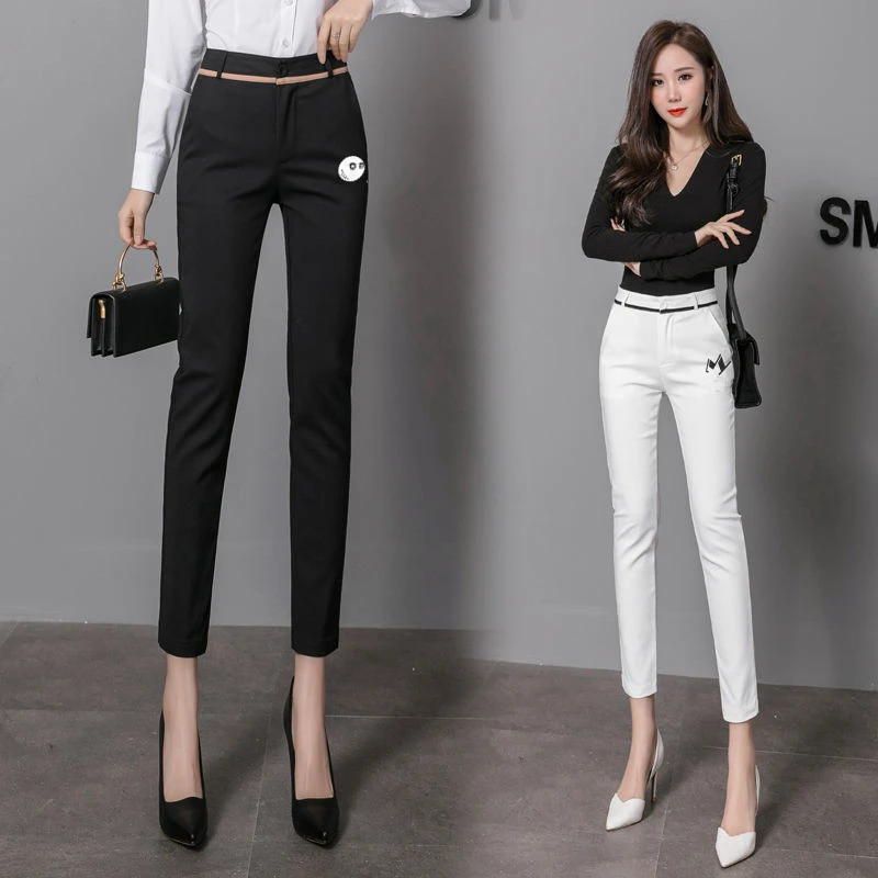 Women's golf wear Autumn Women Golf Pants J Lindeberg Golf Wear Women Sports Casual Trousers Waist Elastic Golf Cropped Pants