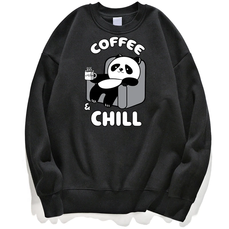 

Coffee Chill Panda Hoodies Men Jumper Sweatshirt Hoodie Pullovers Pullover Crewneck Hoody Streetwear Clothing Long Sleeve Unisex