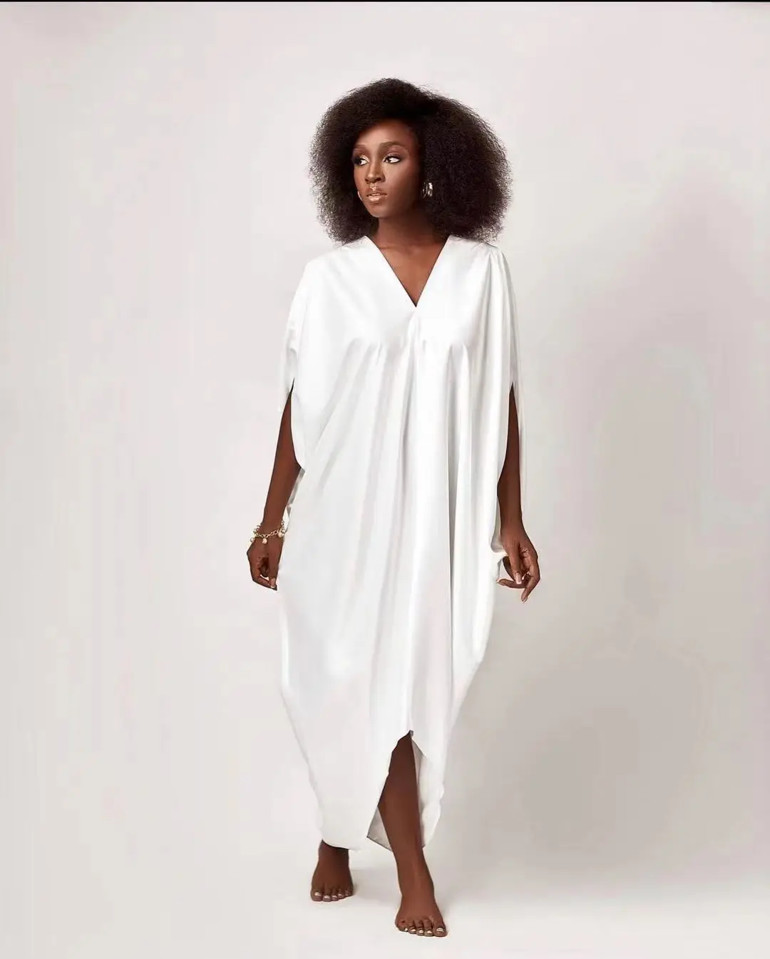 

2022 New Arrival Africa Style For Women Dresses Summer Solid Color Short Sleeve Loose Oversized Casual Long Dress Streetwear