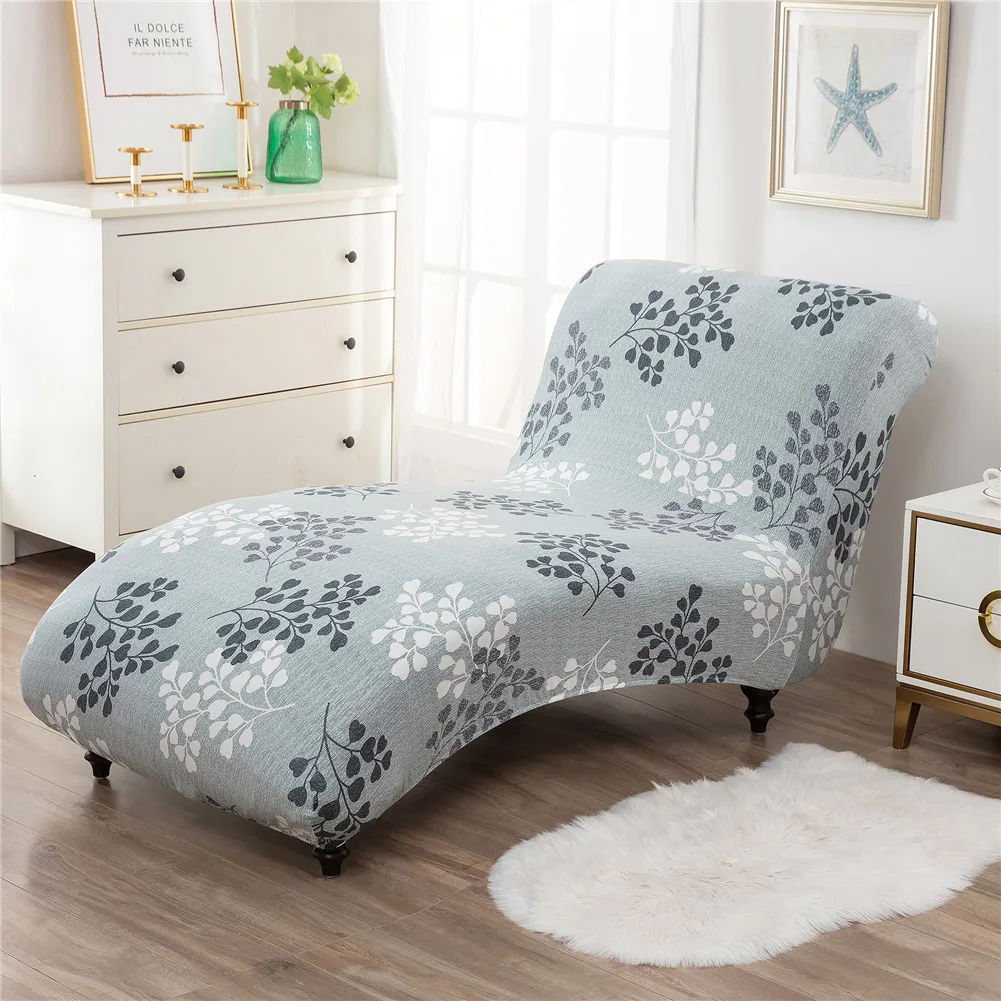 

Chaise Lounge Cover Stretch Printing Chaise Longue Slipcover Luxury Chaise Chair Covers for Living Room Indoor Furniture Cover