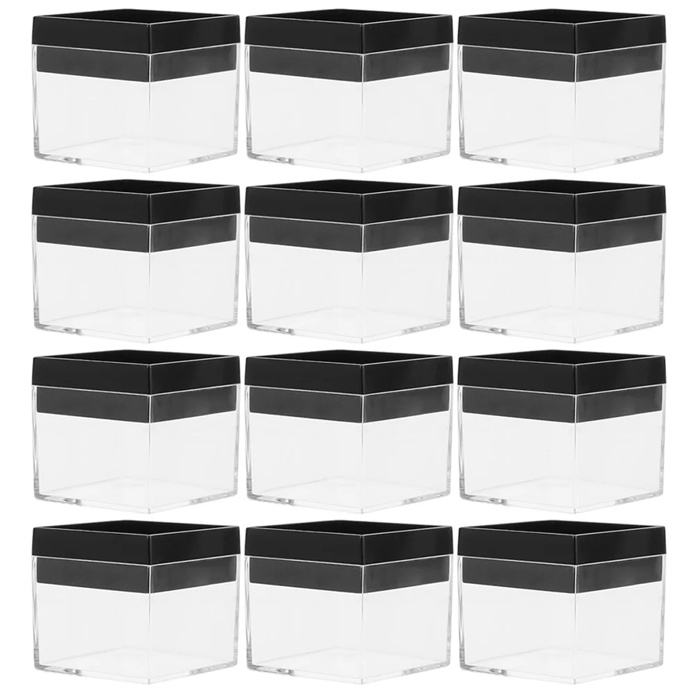 

12 Pcs Plastic Containers Transparent Display Case Specimen Square Mineral Storage Small Showcase Baby Clear Cases