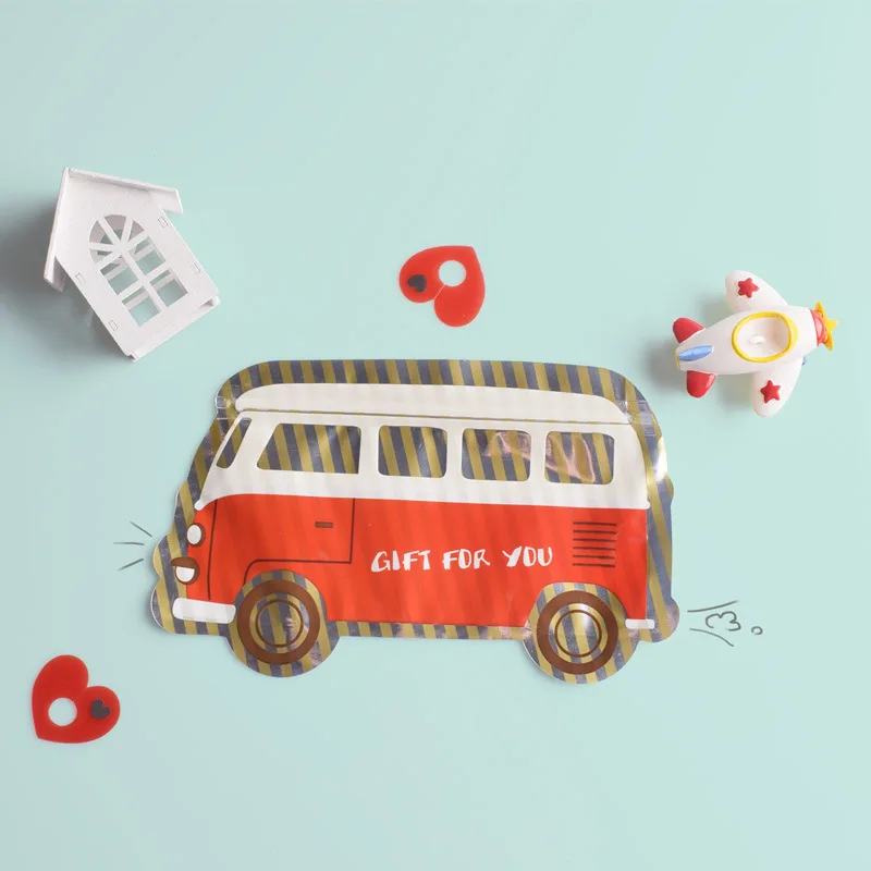 

20PCS Cute Red Bus Candy Bag Self Sealing Ziplock Bags Birthday Party Favors Deco Cookies Chocolates Sweet Candy Bag for Kids