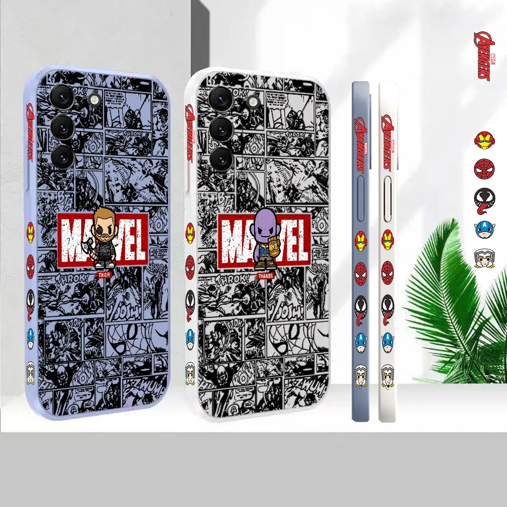 

Comics Logo Thor Thanos Case For Samsung Galaxy S23 S22 S21 S20 FE Ultra 5G S11 S11E S10 S10E S9 Plus Liquid Silicone Case Cover
