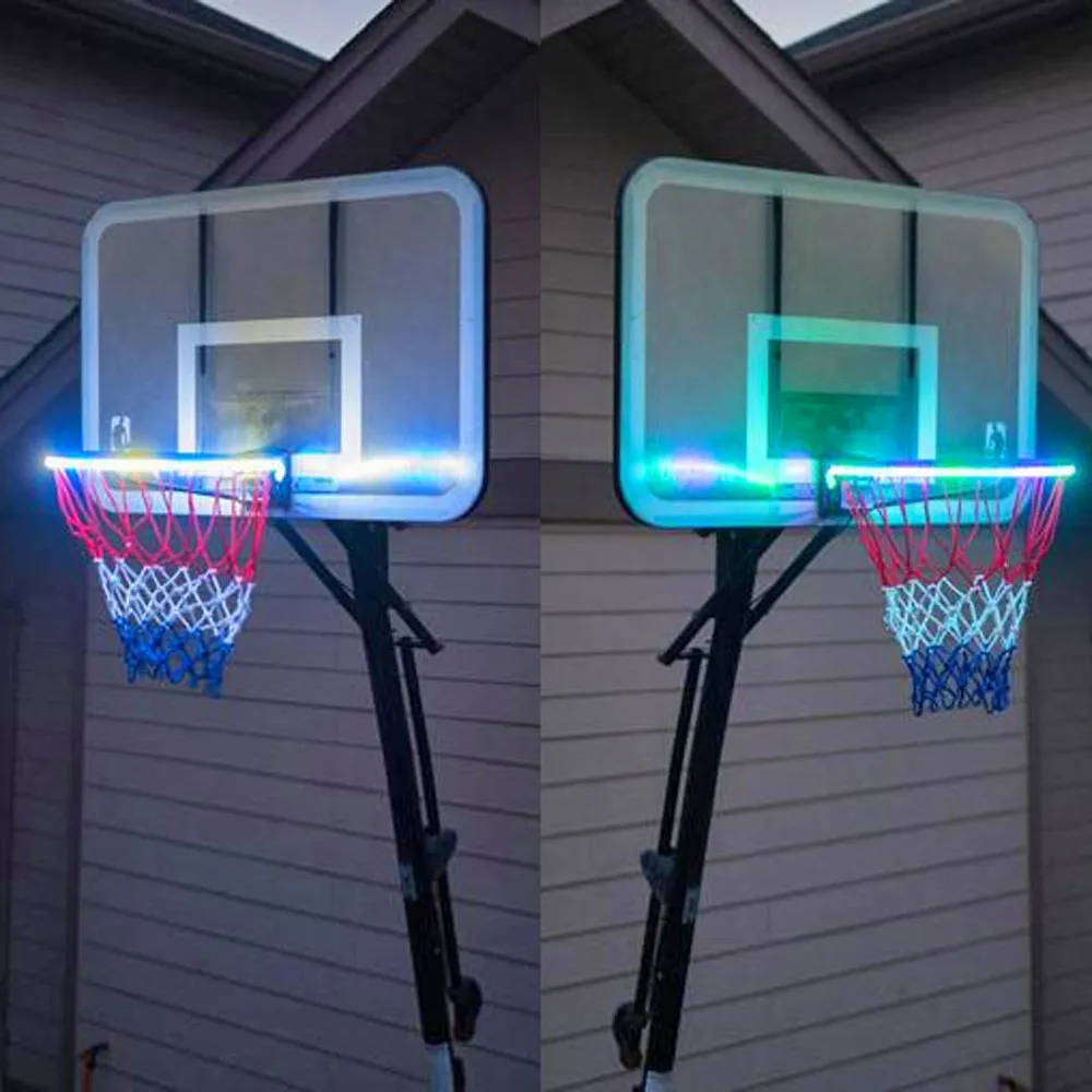 

LED Strip Light Basket Hoop Solar Power Playing At Night Lit Basketball Rim Attachment Helps You Shoot Hoops At Night LED Lamp