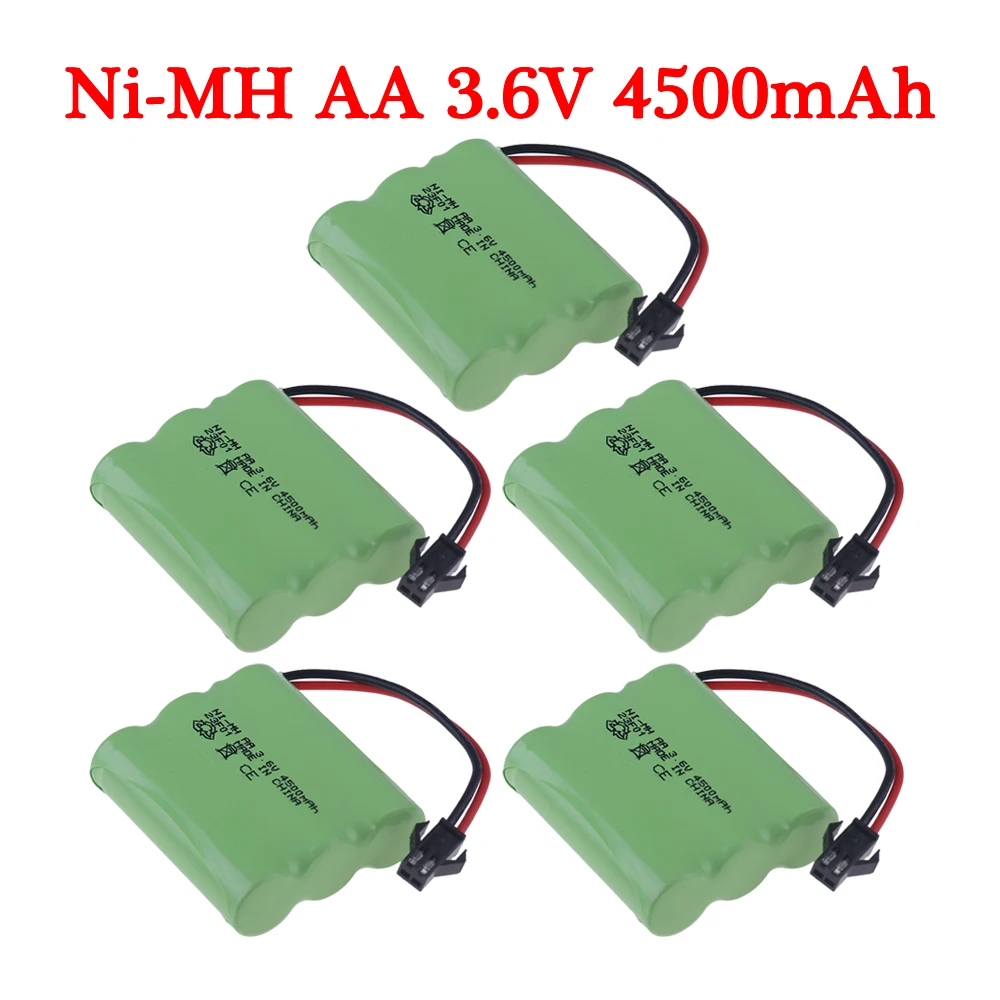 5 шт. 3,6 В 4500 мАч NiMH аккумулятор для радиоуправляемых игрушечных автомобилей, танков, лодок, пистолетов, AA 3,6 В nimh AA аккумулятор для радиоуправляемых игрушечных машинок, вилка