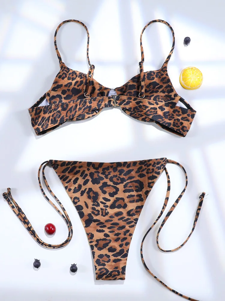 Купальник-бикини Rinabe с леопардовым принтом комплект бикини эффектом пуш-ап