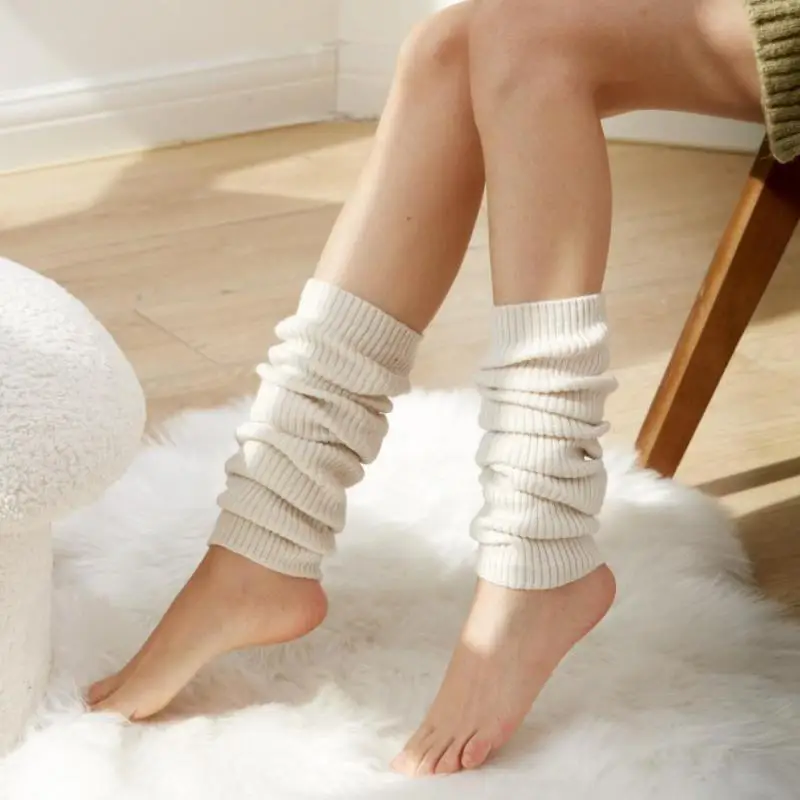 Retro Harajuku Knitting Solid Slim Leg Warmers For Bellet Dance Yoga Sport Cashmere Warm Accessories For Girls Fashion 2023 New