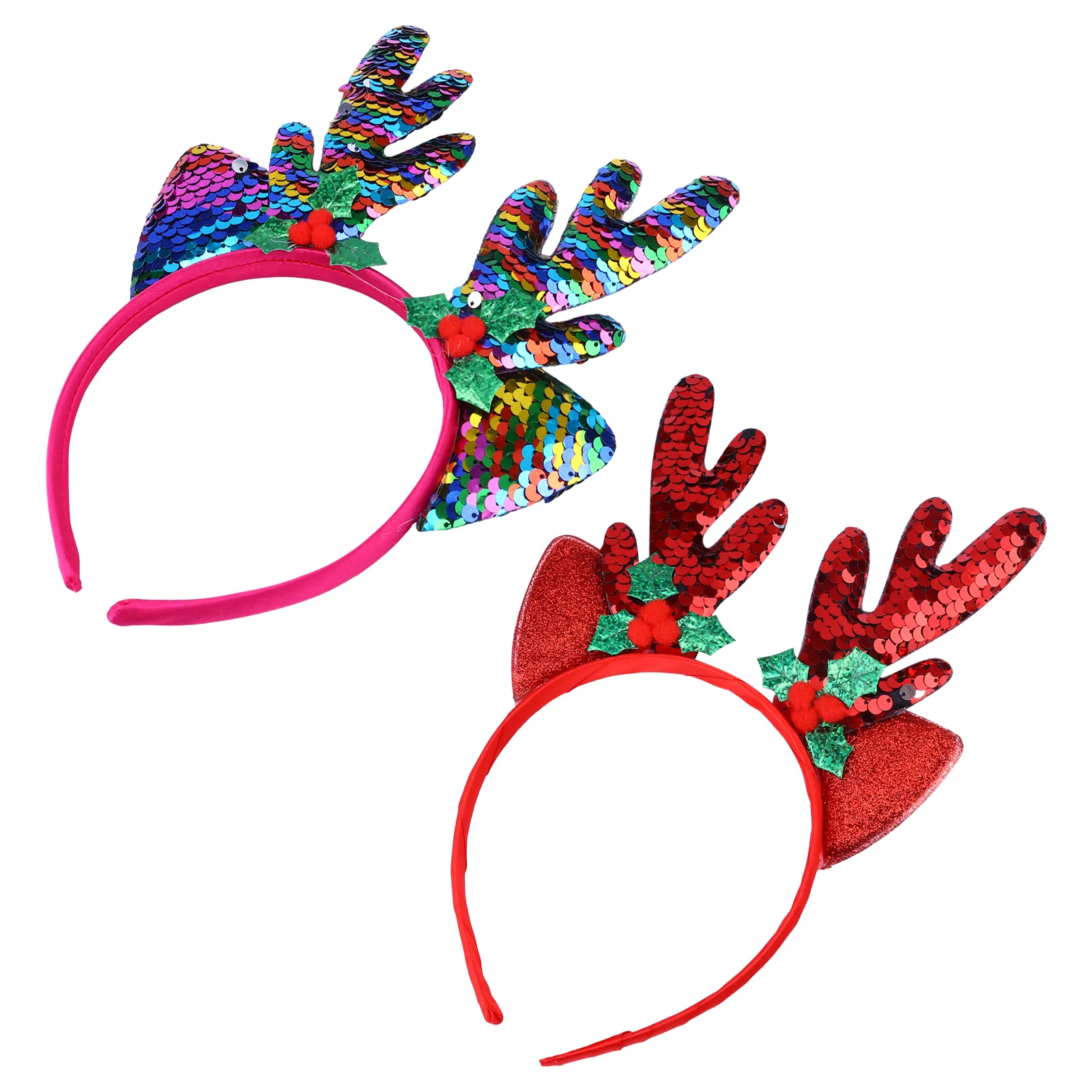 

2 Pcs Christmas Headband Xmas Hair Accessories Mermaid Fairy Headpiece Deer Ear