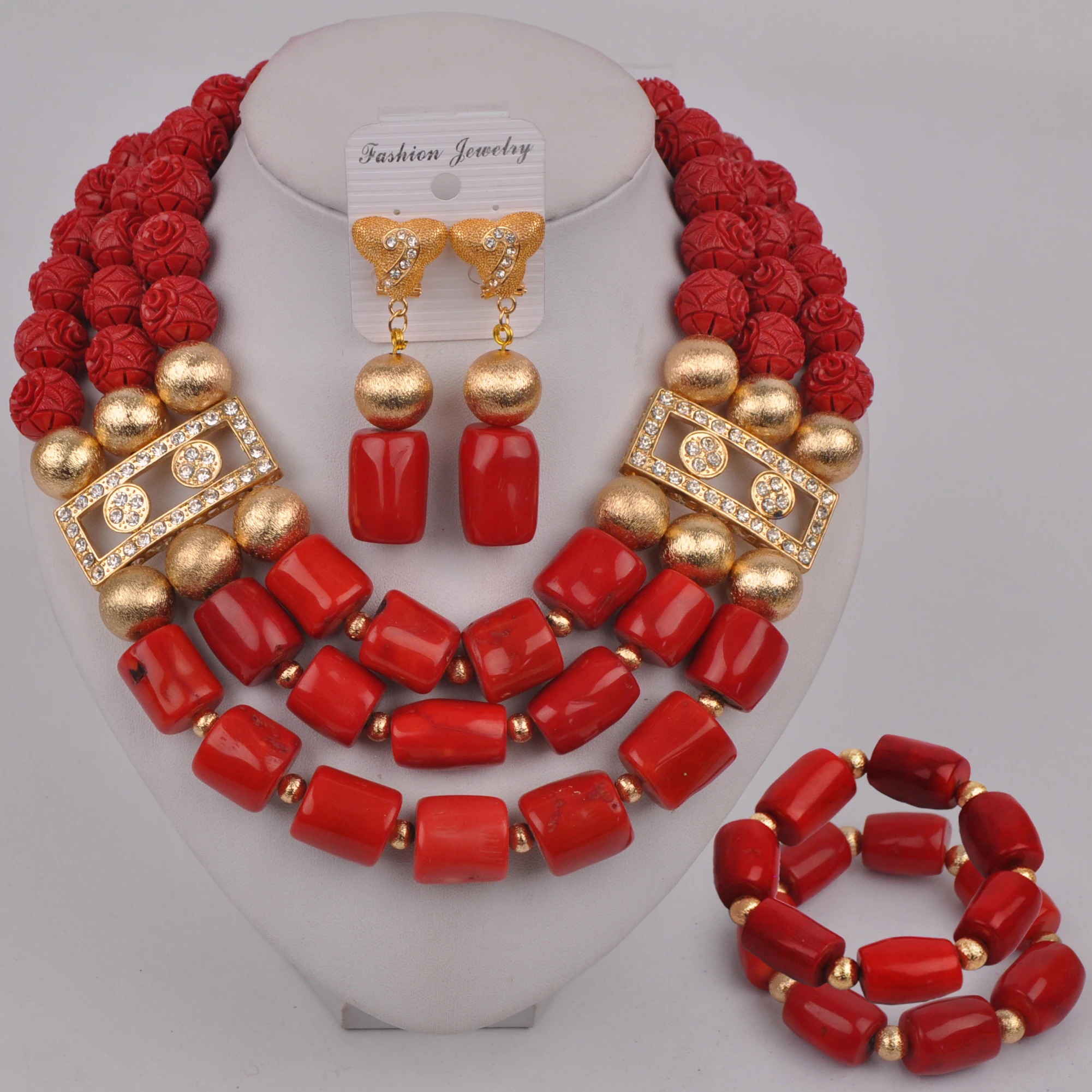 

Нигерийский коралловый комплект ювелирных изделий Африканские свадебные бусы ювелирные изделия невесты