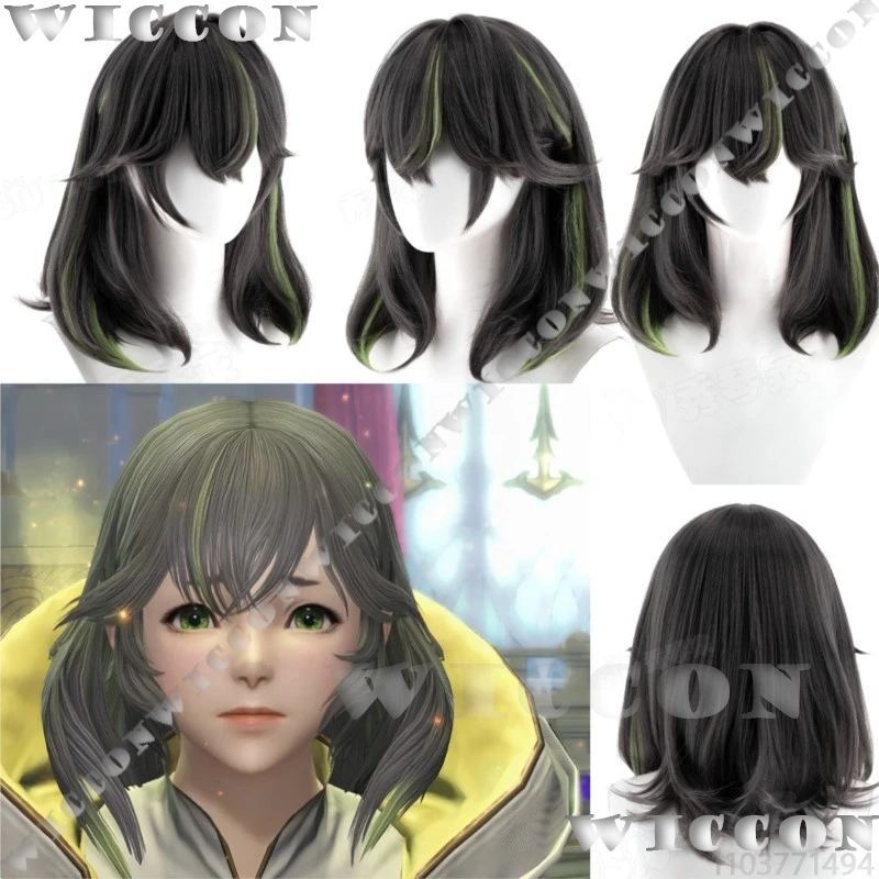 Фото Сфеновая королева игры FF14 косплей женский черный парик 40 см волосы милый женский праздничный наряд для девочек Хэллоуин Comic Con карнавал по индивидуальному заказу №1