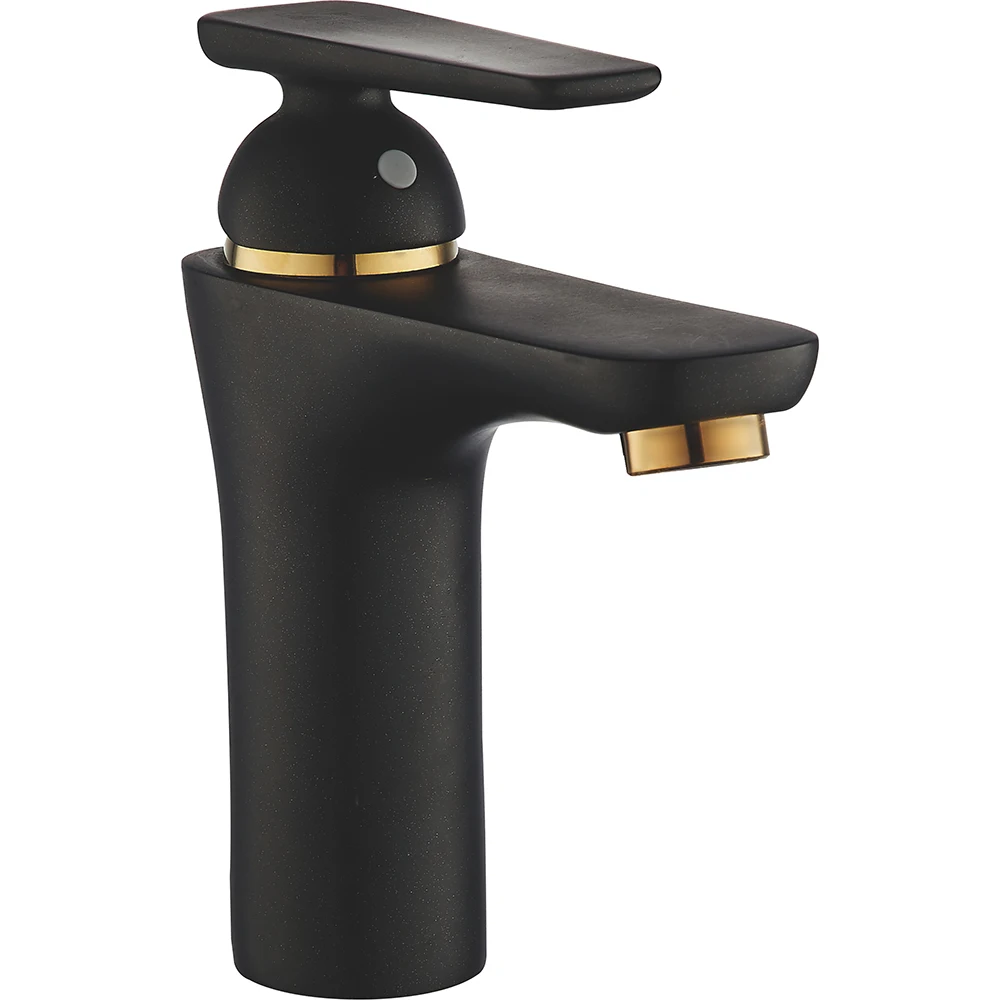 

Bathroom Hotel standard black brass luxury matt single handle deck mount Basin Faucet Mixer